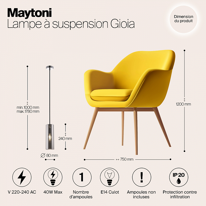 Светильник Maytoni P011PL-01CH